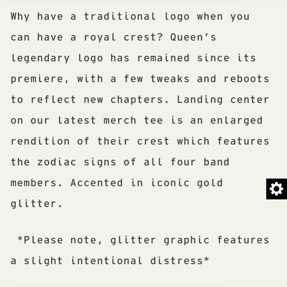 NWT - DAYDREAMER QUEEN GLITTER CREST MERCH TEE - Picture 3 of 4